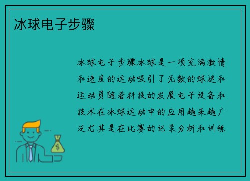 冰球电子步骤